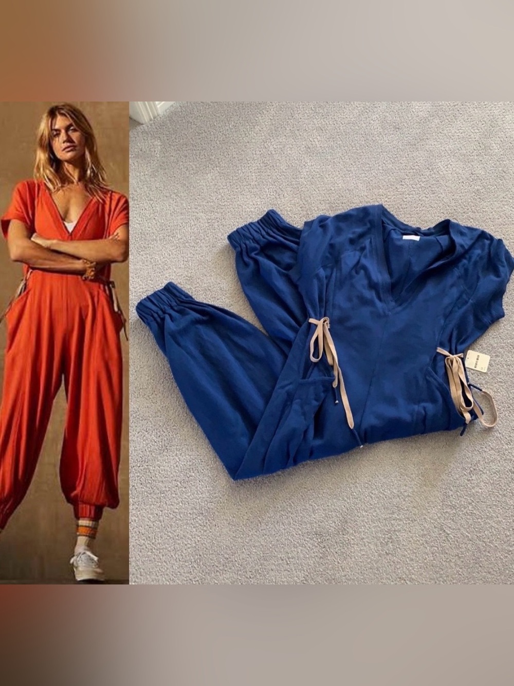 NWT Free People Movement Coast to Coast Blue Onesie, size M